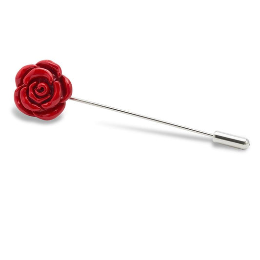 OTAA red rose metal lapel pin